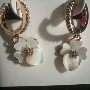 Kate spade Gold and White Floral Earrings